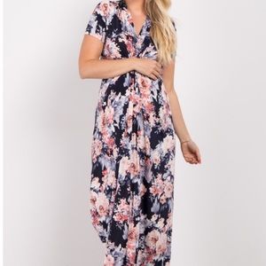 Pinkblush Knot Front Maternity Maxi Dress Sz M